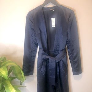 Bebe Lightweight Satin Duster Jacket